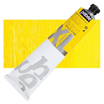 Open in modal - Pebeo XL Studio Oil Paint - Primary Cadmium Yellow Imitation, 200 ml Tube and swatch