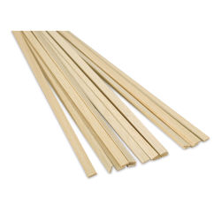 Bud Nosen Balsa Wood Sticks - 1/8" x 1/2" x 36", Pkg of 15 (view of the ends)