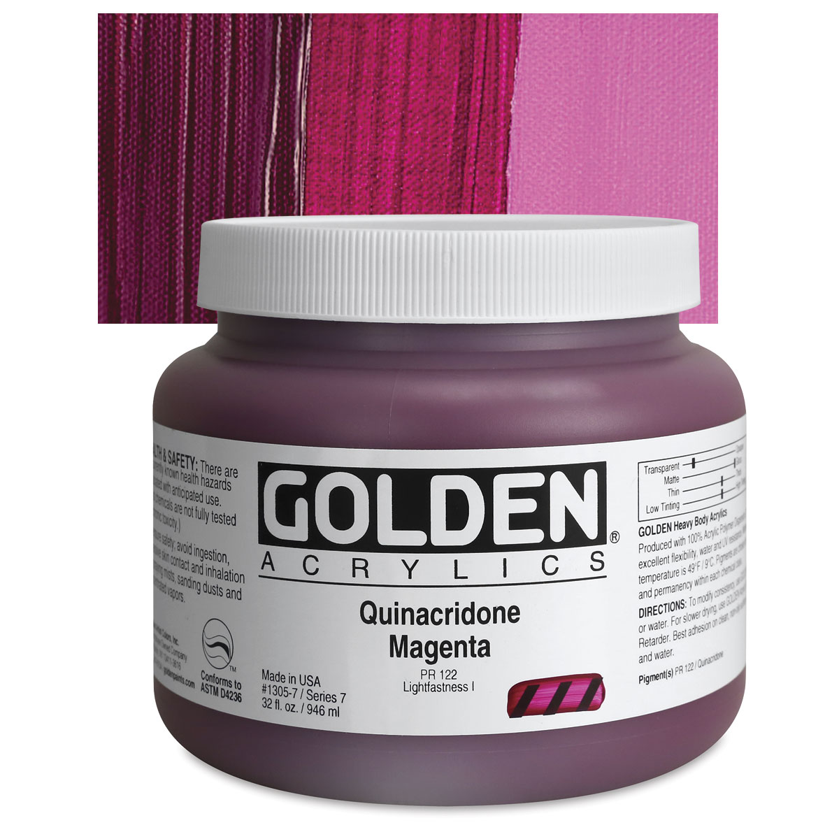 Golden Heavy Body Acrylic Paint, Quinacridone Magenta, 4 oz - The