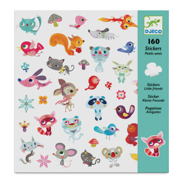 Djeco Sticker Sheets - Little Friends, Pkg of 2 Sheets (front of package)