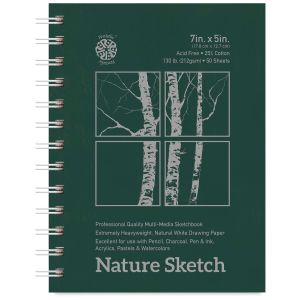 Pentalic Nature Sketch Book - 7" x 5", 50 Sheets
