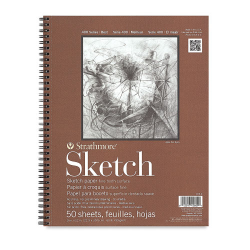 Strathmore 400 Series Sketch Pad - 9 x 12, Spiral Bound, Side, 50 Sheets