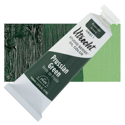 Utrecht Studio Series Oil Paint - Prussian Green, 37 ml, Tube with Swatch
