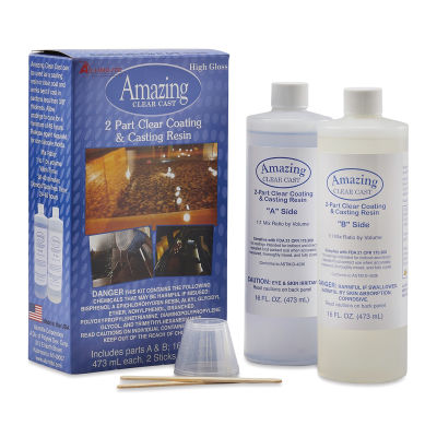 Alumilite Amazing Clear Cast Epoxy Casting Resin - 32 oz, Bottle (Box contents shown with packaging)