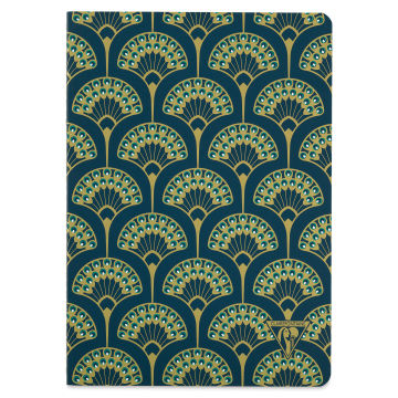 Clairefontaine Neo Deco Notebook - Peacock, Green, 96 Pages, 6" x 8-1/4" (front)