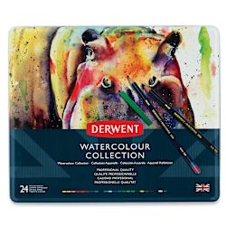 Derwent Watercolor Pencil Set - Assorted Colors, Tin Box , Set of 24 ...