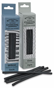High Quality Artist Willow Vine Sketch Charcoal Sticks Approx. 4-5 5-7  7-9mm Dia Pack of 25 Easy To Color Can Wipe and Erase