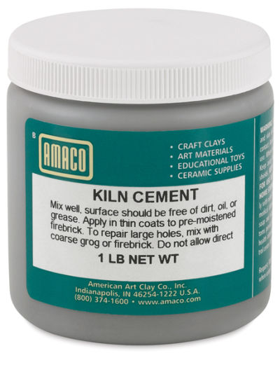 Amaco Kiln Cement - Front of 1 lb Jar
