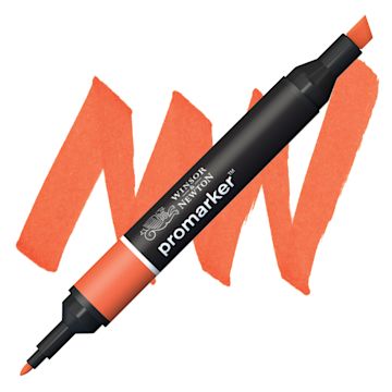 Open in modal - Winsor & Newton Promarker - Orange marker and swatch