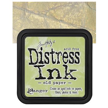 Open in modal - Ranger Distress Ink Pad - Old Paper pad and swatch