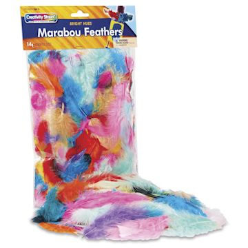 Open in modal - Creativity Street Maribou Feathers - Assorted Bright Hues, 14 g - front of packaging and contents