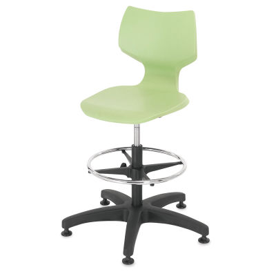 Smith System Flavors Adjustable Stool - Left angled view of Lime Green Chair with Gliders