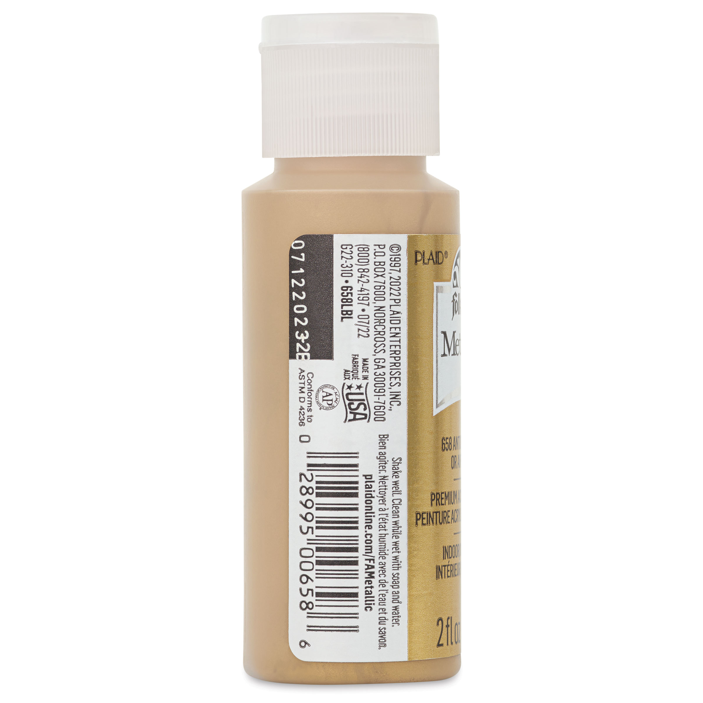 Folk Art Treasure Gold Acrylic Paint 4 Fl Oz Bottles 6 Total - STILL