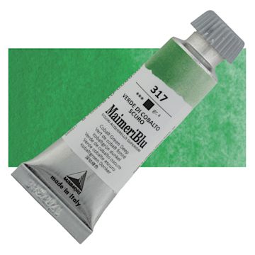 Open in modal - Maimeri Blu Artist Watercolor - Cobalt Green Deep, 12 ml Tube and swatch