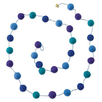 Open in modal - Giftsland Felt Pom Pom Garlands - Garland of large Green and Blue Pom Poms