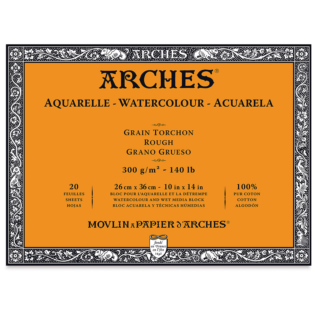 W&N CANVAS/ARCHES COLART 1795097 ARCHES WATERCOLOUR HOT PRESSED PAD NAT WHT 1... 