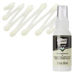 Gallery Glass Paint - Glow in the Dark, 2 oz swatch with bottle