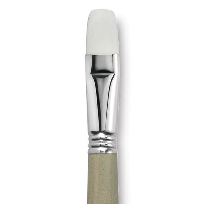 Escoda Perla Toray White Synthetic Brush - Bright, Long Handle, Size 18