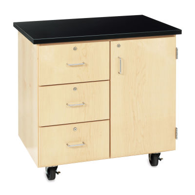 Diversified Spaces Mobile Storage Cabinet - Front view of closed cabinet with Chemguard top