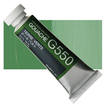 Open in modal - Holbein Artists' Gouache - Terre Verte, 15 ml tube and swatch