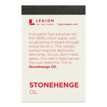 Legion Stonehenge Oil Paper Pad - 2-1/2" x 3-3/4", 10 Sheets