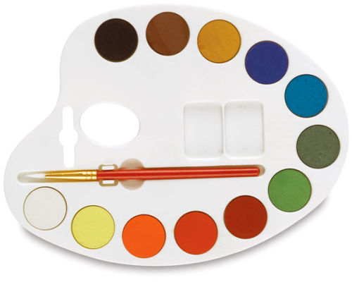 Richeson Opaque Watercolor Pan Set - Palette Shape, Set of 12