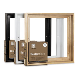 Ampersand FloaterFrames - Left Angle of Bold Face Black, White and Maple frames