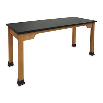 Open in modal - Hann Table with Scalloped Edge - Red Oak, Plastic Top, 24" x 54"