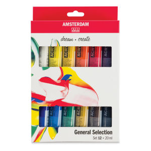 Amsterdam Standard Series Acrylics - Set of 12 color, 20 ml tubes (In packaging)