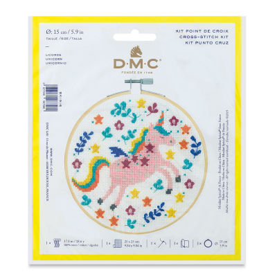 DMC Stitch Kit - Unicorn with Flowers (In packaging)