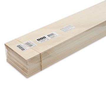 Open in modal - Bud Nosen Basswood Sheets - 1/4" x 4" x 24", 10 Sheets - close-up