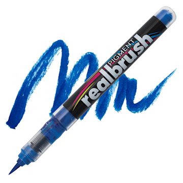 Open in modal - Karin Realbrush Pigment Marker - True Blue, swatch and marker