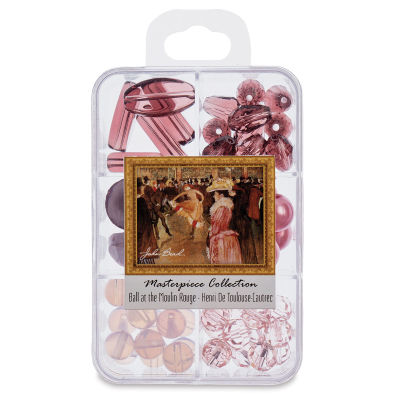John Bead Masterpiece Collection Glass Bead Box - Ball at the Moulin Rouge/Henri de Toulouse-Lautrec (Front of packaging)