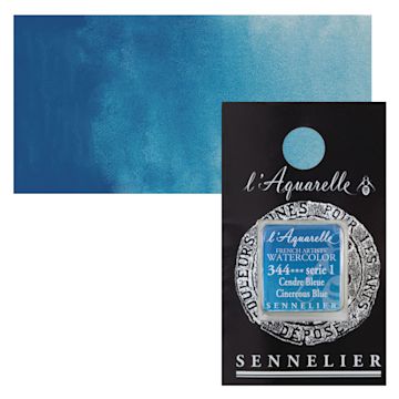 Open in modal - Sennelier French Artists' Watercolor - Cinereous Blue, 21 ml, Tube and swatch