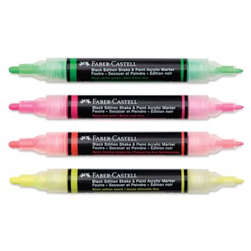 Open in modal - Faber-Castell Black Edition Twin Acrylic Marker - Neon Colors, Set of 4, cap off