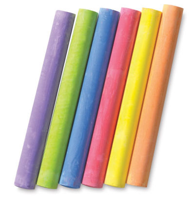 Crayola Multi-Colored Chalk - 6 colors from set shown at angle