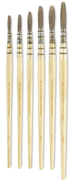 Open in modal - Blick Grey Quill - Set of 6 Brushes shown upright