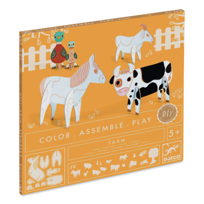 Djeco Color Assemble Play 3D Model Craft Kit - Farm (front of package)