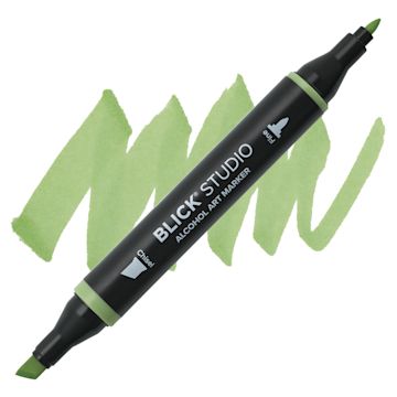 Open in modal - Blick Studio Alcohol Art Marker - 421 Willow Green, swatch and marker