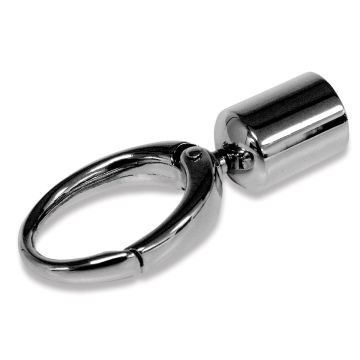 Realeather Tassel Clip - Chrome Clip at angle
