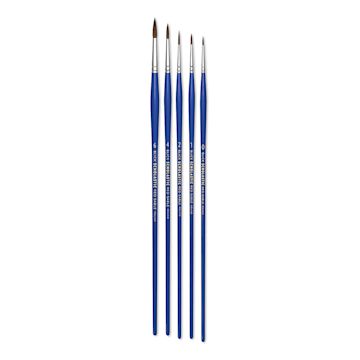 Open in modal - Blick Scholastic Red Sable Brush Set - Round, Long Handle, Set of 5