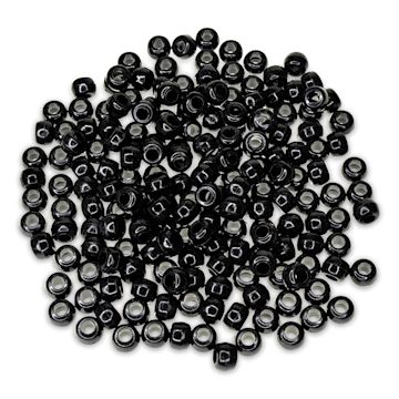 Open in modal - Craft Medley Barrel Pony Beads - Black, Package of 175