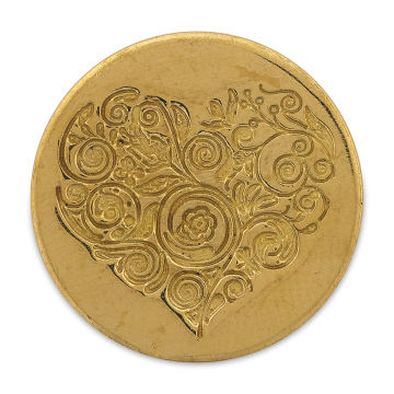Manuscript Large Sealing Coins - Top view of Ornate Heart Seal 