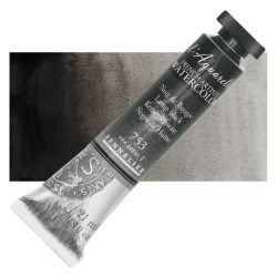 Sennelier French Artists' Watercolor - Lamp Black, 21 ml, Tube with Swatch