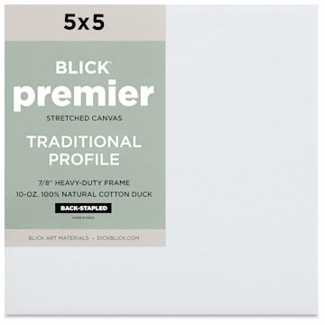 Open in modal - Blick Premier Stretched Cotton Canvas - Traditional Profile, Back-Stapled, 5" x 5", front