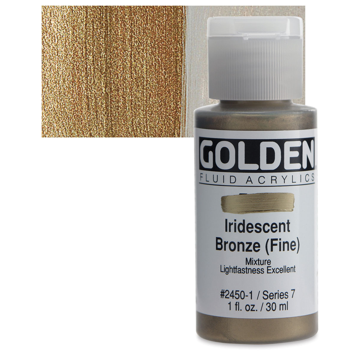 Golden Fluid Acrylic Paint 1 Ounce-Iridescent Gold Deep