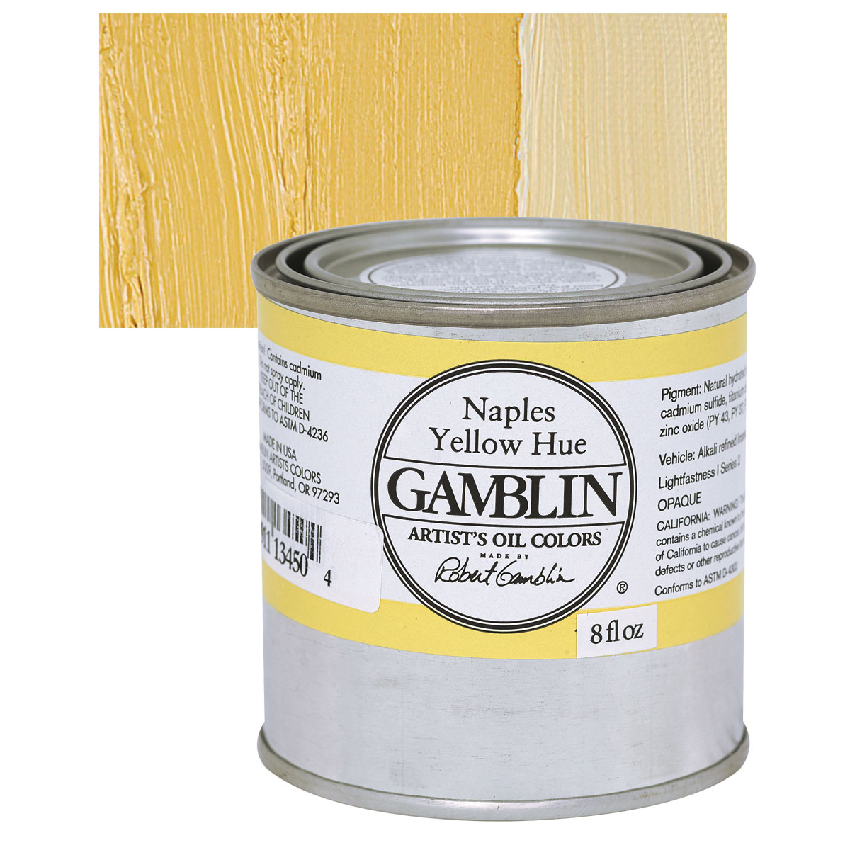 Gamblin artists grade naples Yellow hue 8oz (729911134504)