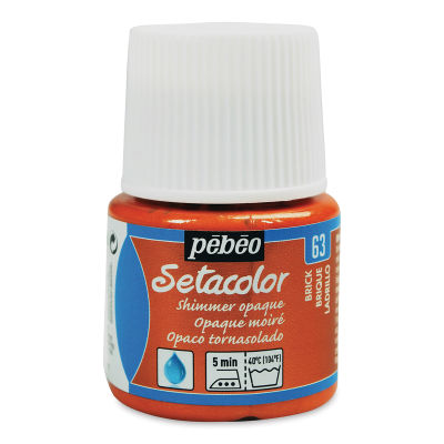 Pebeo Setacolor Fabric Paint - Brick, Shimmer Opaque, 45ml Bottle