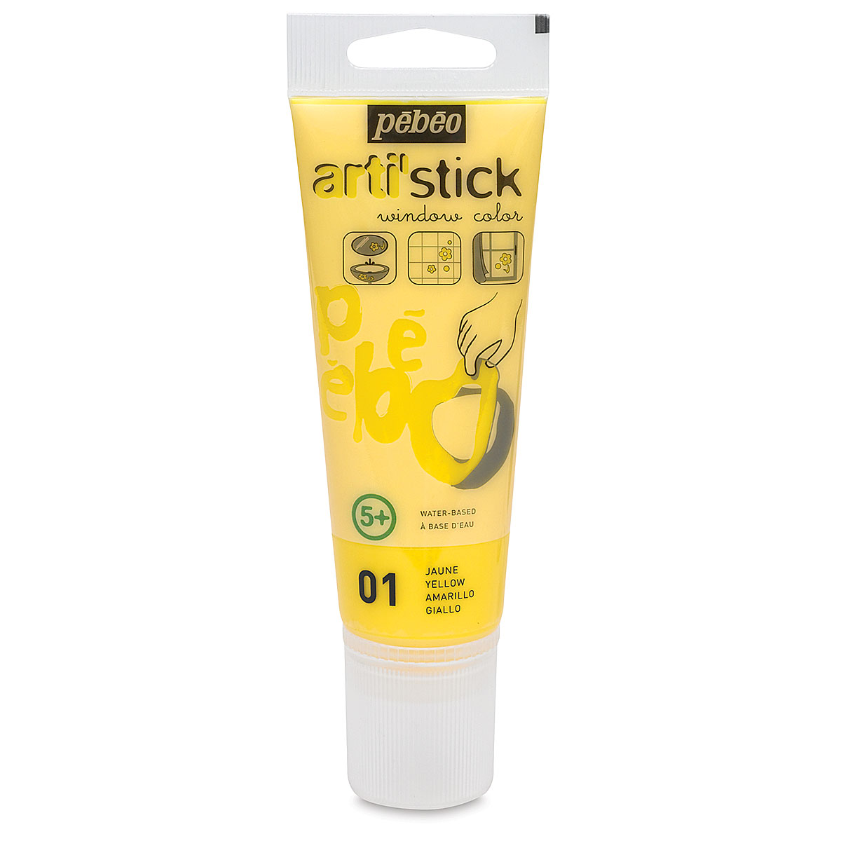 Pebeo Arti-Stick Repositionable Window Paint, 75 mL, Yellow