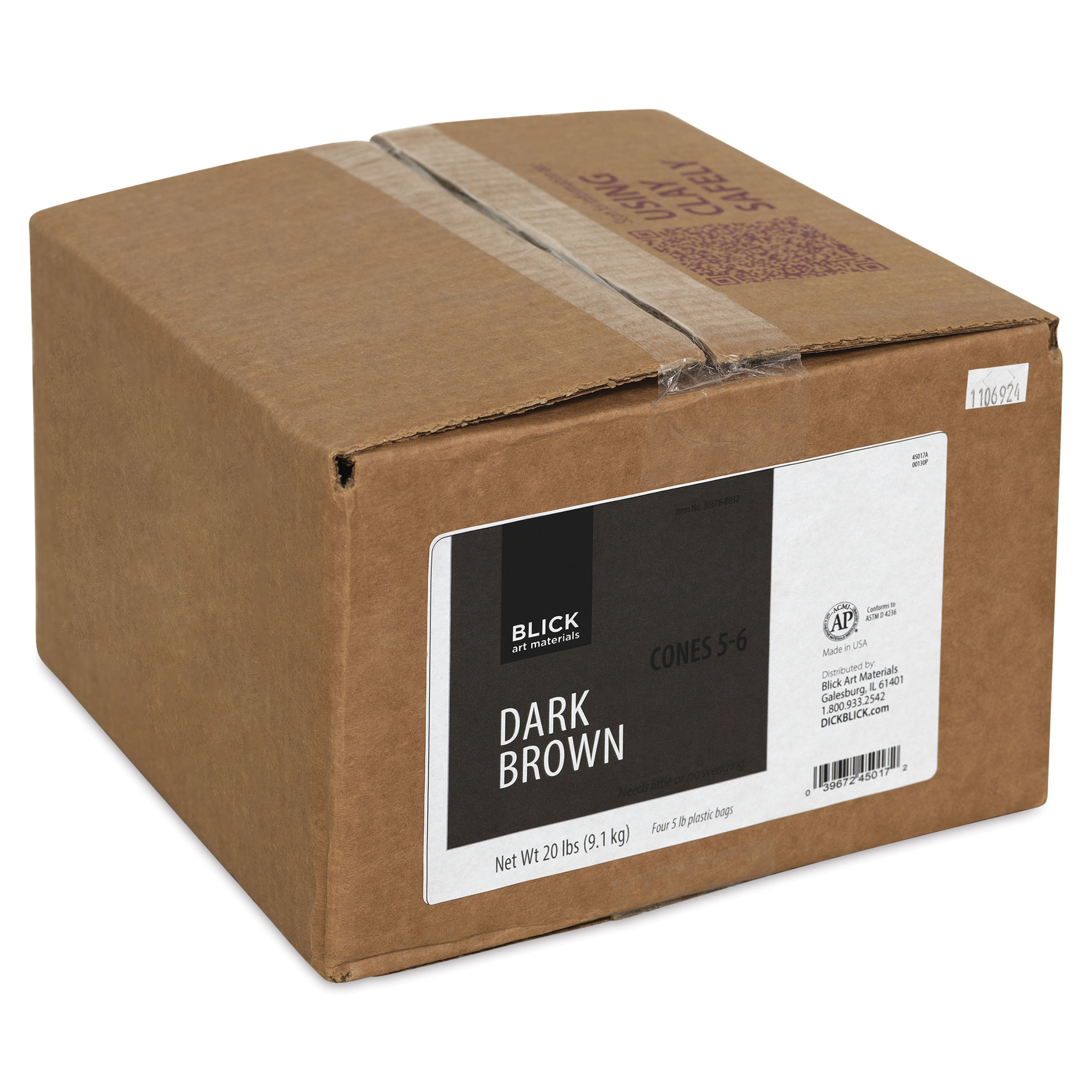 Blick Mid-Fire Stoneware Clay - Dark Brown, 20 lb | BLICK